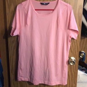 The North Face peach colored dri fit short sleeved shirt. Size XL